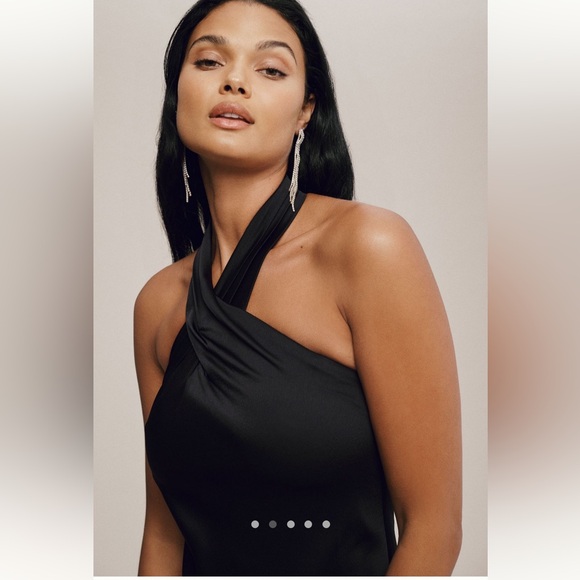 BHLDN Ruby Twist Halter Satin Gown - Picture 3 of 4